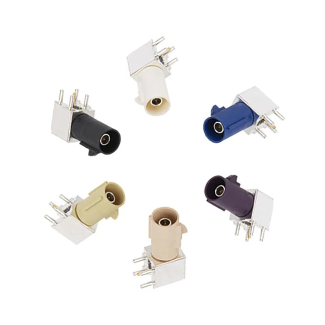 Conector macho SMB tipo Fakra A/B/C/D/I/K, extremo de placa de Metal PCB de ángulo recto para antena GPS RF, 1 ud.