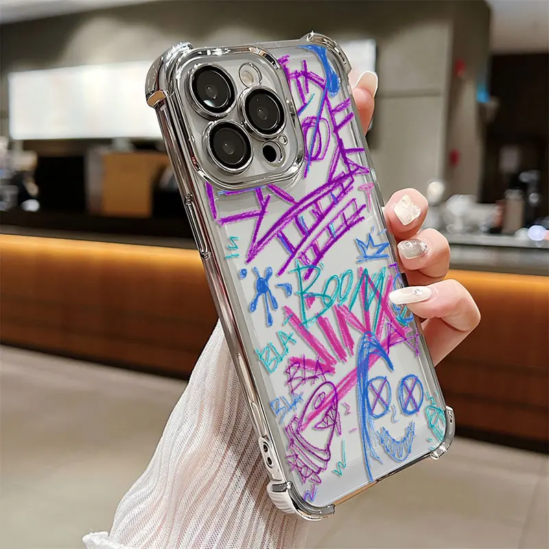 Funda chapada de película LOL A-Arcane Jinx para Samsung S25 S24 S23 S22 S21 S20 FE Note20 Plus Ultra 4G 5G, funda de Airbag anticaída - imagen 4