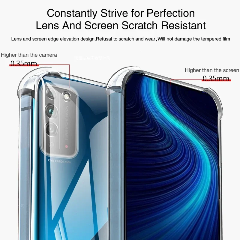 Funda de teléfono móvil transparente para Honor X10 Max X10Max 5G, Airbag, antigolpes, simplicidad, silicona, lente suave, cubiertas traseras protectoras - imagen 3