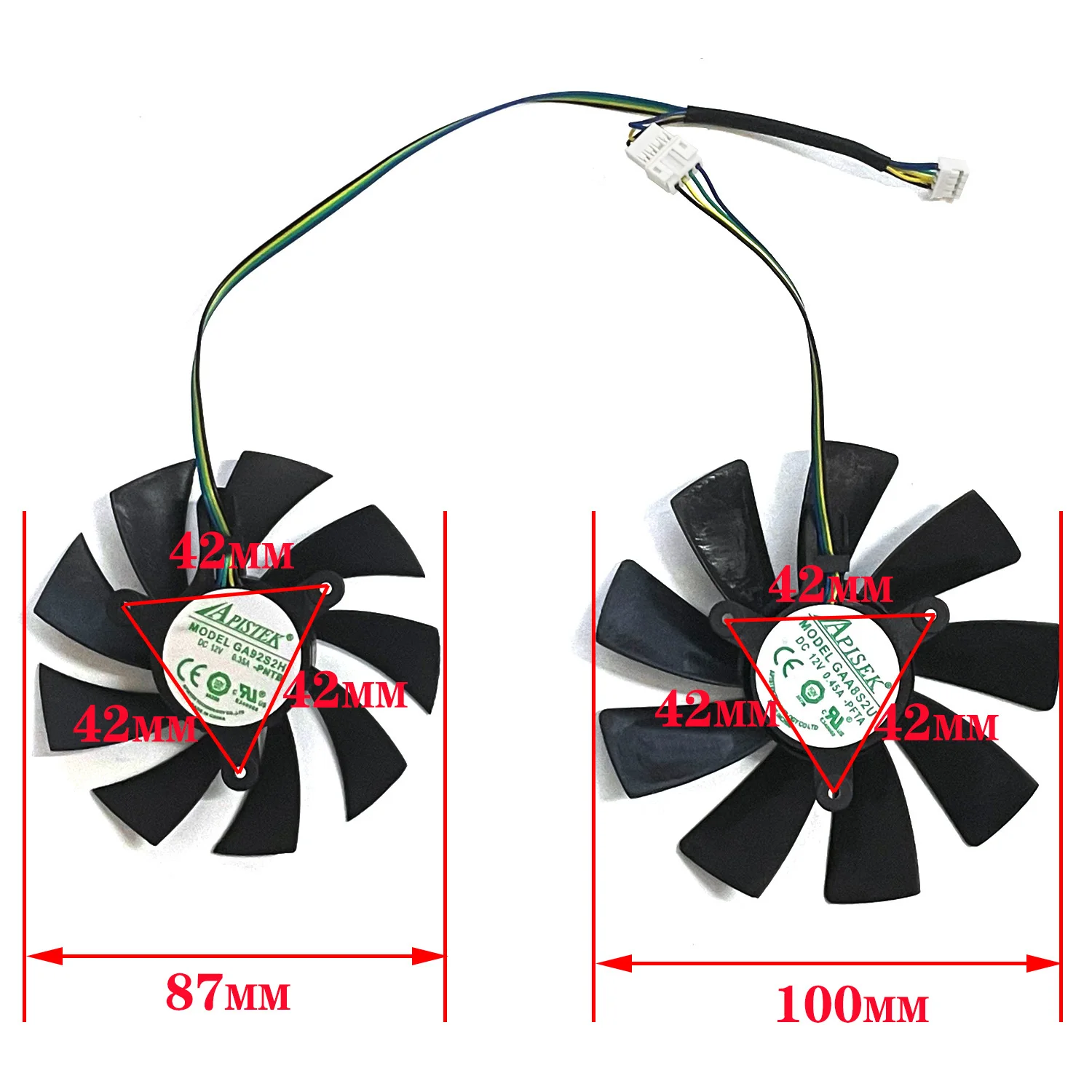 87mm 100mm GA92S2H GAA8S2U DC 12V 0.45A 4Pin para Zotac Geforce GTX 1080Ti Mini 1070Ti Mini 1060 ventilador de refrigeración de tarjeta gráfica - imagen 2