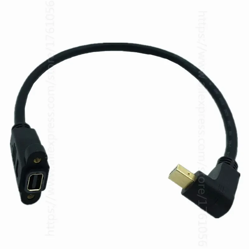 Mini DisplayPort DP macho a hembra en ángulo recto de 90 grados con cable de extensión de montaje en panel de tornillo para iMac y pantalla LED de cine - imagen 5