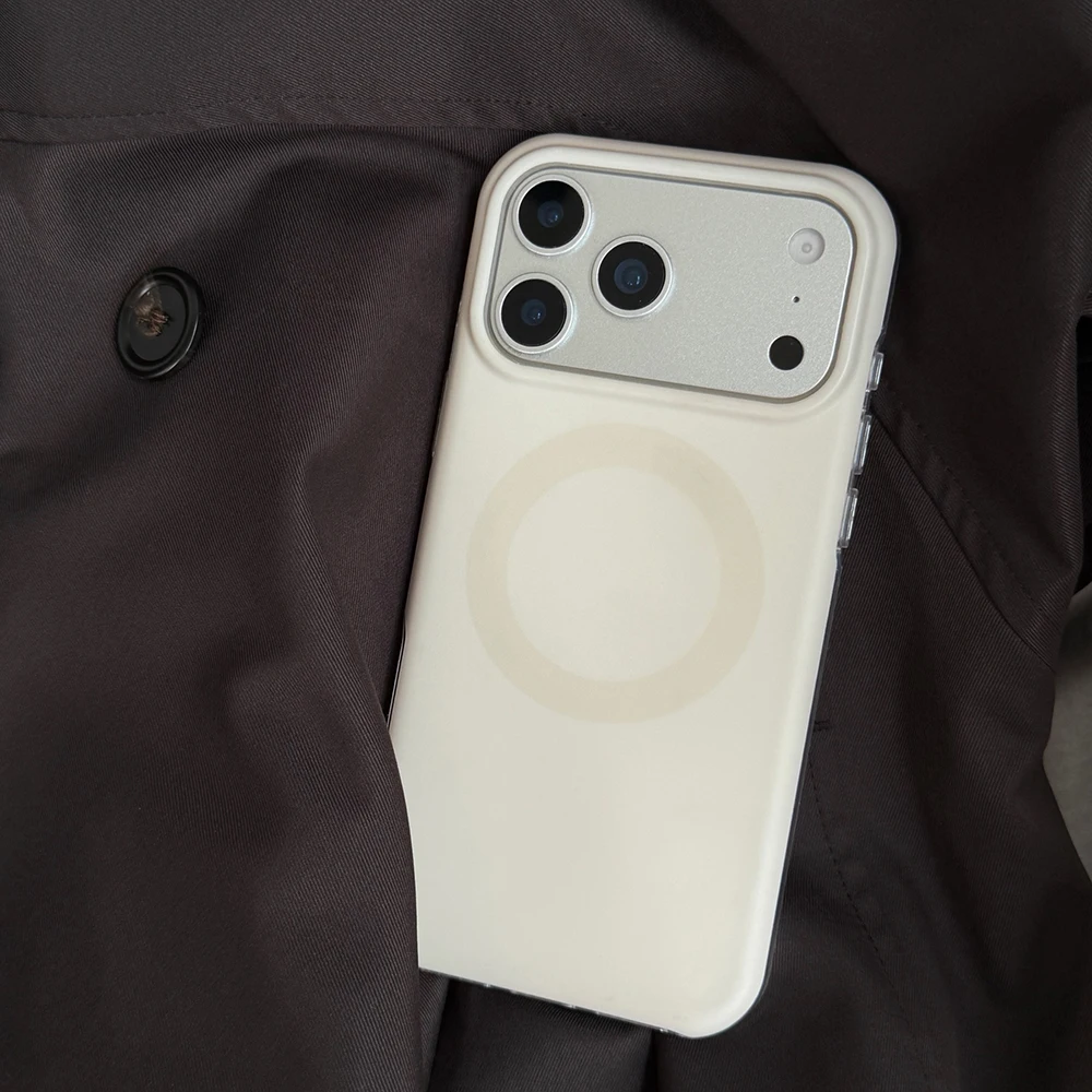 Otoño-Invierno Retro Color sólido magnético para MagSafe funda de carga inalámbrica para iPhone 17Air 14 15 16 17 Pro Max cubierta a prueba de golpes - imagen 4