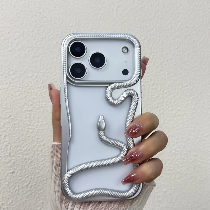 Funda de teléfono mate con revestimiento de serpiente ahuecado de lujo para iPhone 17 Air 16 15 14 Plus 13 12 11 Pro Max cubierta trasera de disipación de calor - imagen 3