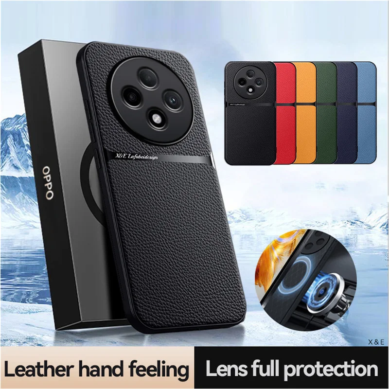 Funda magnética de cuero PU para OPPO Reno 12F 12FS Reno12 F FS, funda protectora trasera dura, Fundas Capa