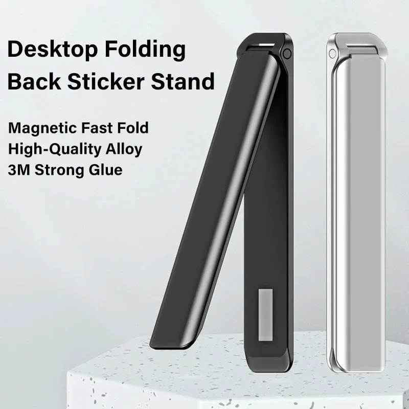 Soporte Universal de Metal magnético fuerte para teléfono móvil, soporte plegable ajustable ultrafino para teléfono, soporte de escritorio, 1-2 uds. - imagen 2