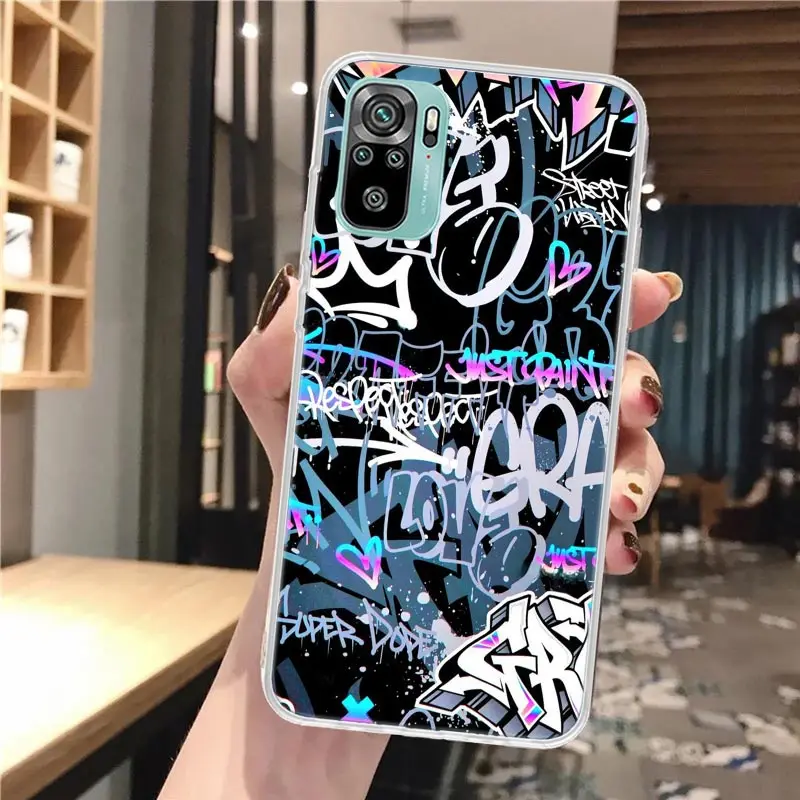 Graffiti moda Cool funda de teléfono de silicona para Xiaomi Redmi Note 14 13 12S 11 Pro Plus 11S 10 10S 11T 11E 4G 5G cubierta suave Redm - imagen 3