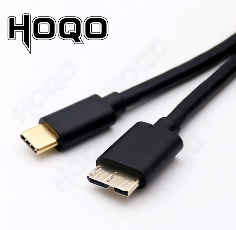 USB 3,1 tipo C a USB Micro B macho enchufe cable chapado en oro HDD caja conector de sincronización de datos Cable USB C a Micro B cable 0,5 m