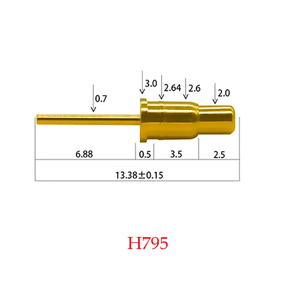 1 pieza de antena doblada Pin superior PIN POGO conector de clavija de resorte chapado de Pin de corriente chapado en oro sonda de prueba de resorte de 90 grados - imagen 2
