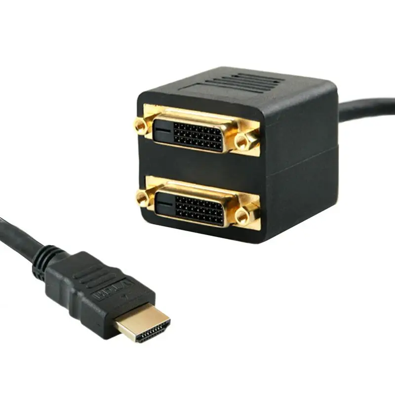 25 cm HDMI Compatible con DVI Y-Line Twin Line HDMI Compatible Macho a Dos DVI 24+1 Hembra Cables de Vídeo de Alta definición - imagen 5
