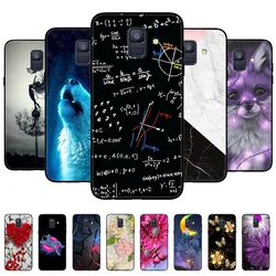 Funda Samsung Galaxy A8 Plus 2018 de silicona negra con león y lobo