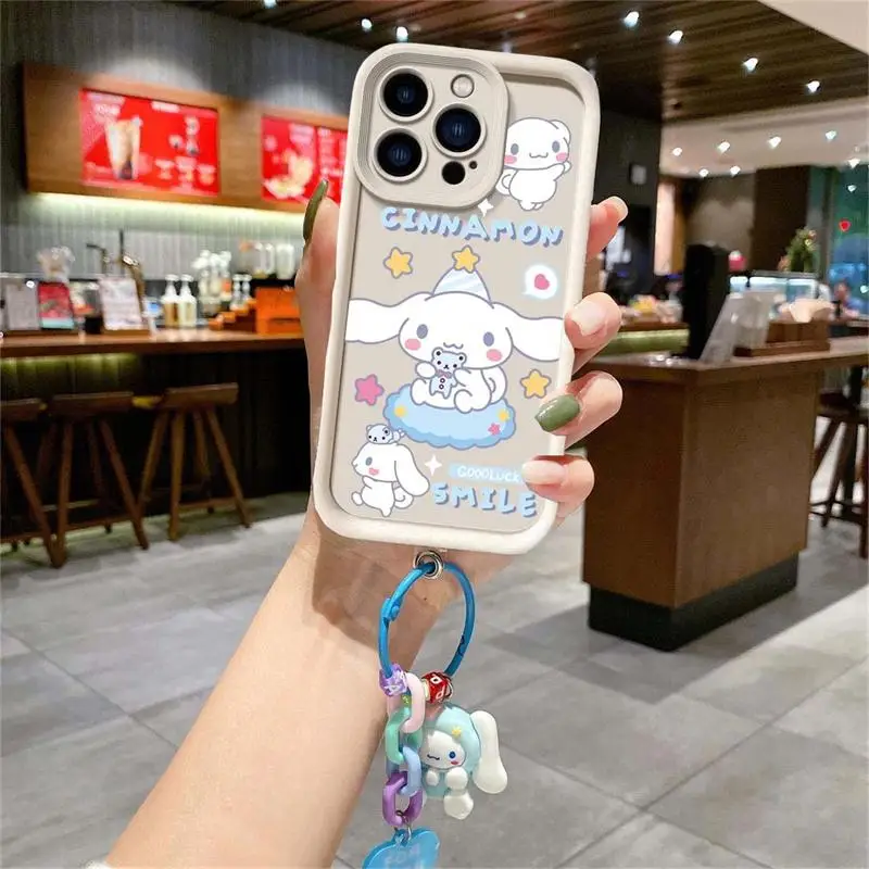 Cinnamoroll Kuromi-funda de teléfono con llavero, carcasa trasera de silicona suave para Huawei Nova Y70 3 4 7 10 SE 6i P20 P30 P40 Mate 20 30 40 Pro - imagen 3