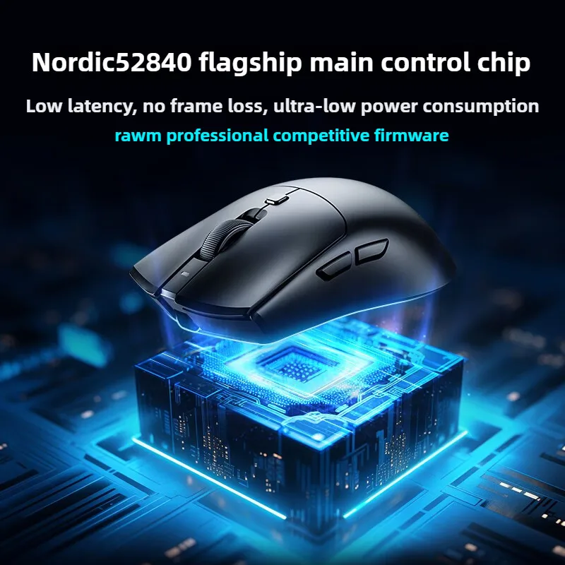 RAWM MH01 Ratón para juegos Esports de 3 modos PAW3395 Ratón inalámbrico 8K 600mAh Ratón de mano medio grande para jugadores - imagen 2