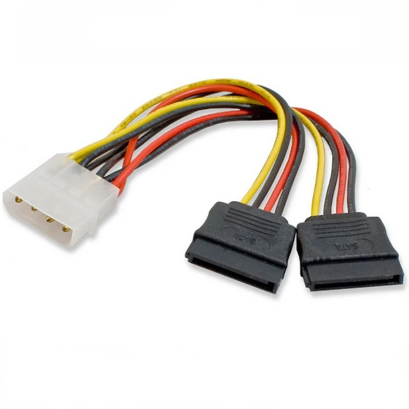 Cable adaptador de corriente Serial ATA SATA de 4 pines IDE Molex a 2 de 15 pines HDD, promoción mundial popular, 1 unidad - imagen 2