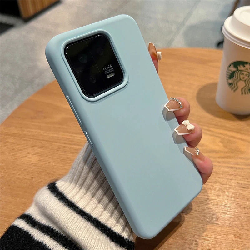 Funda trasera de silicona líquida a prueba de golpes para Xiaomi 13 Pro, cubierta de teléfono suave a prueba de caídas, todo incluido, lujo