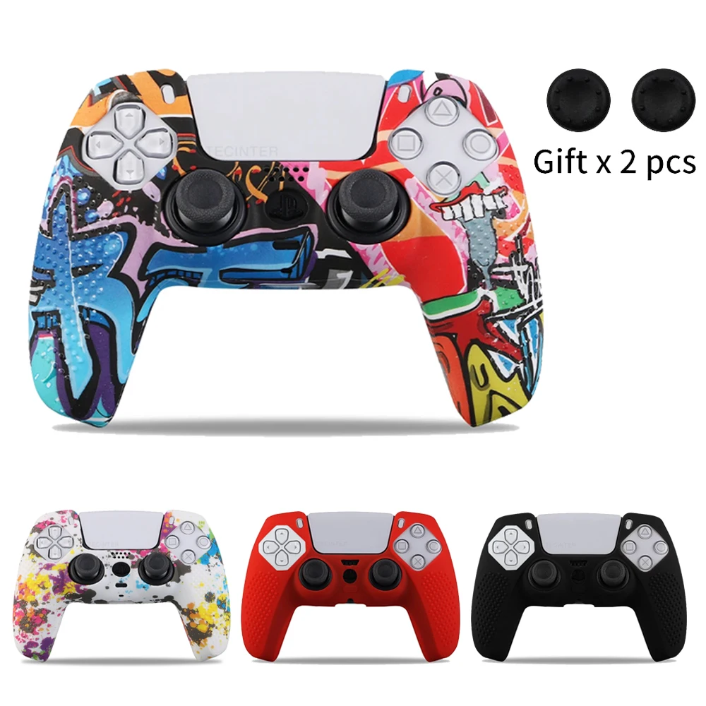 Funda de silicona antideslizante de goma para mando de PS5, cubierta protectora, empuñaduras, traje para accesorios de controlador Playstation 5