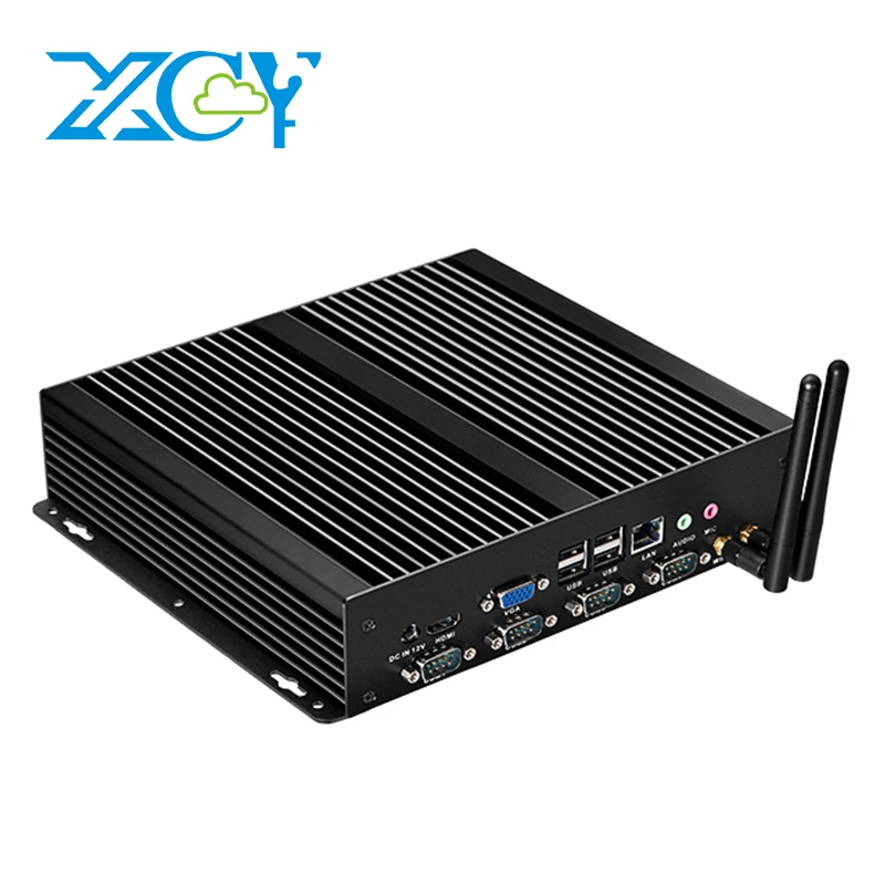 XCY X26G Mini PC industrial compatible con Windows XP/7/8/10 Linux Intel i5-3317U 1037U 4x COM RS232 8x USB HDMI VGA Mini PCIE LVDS