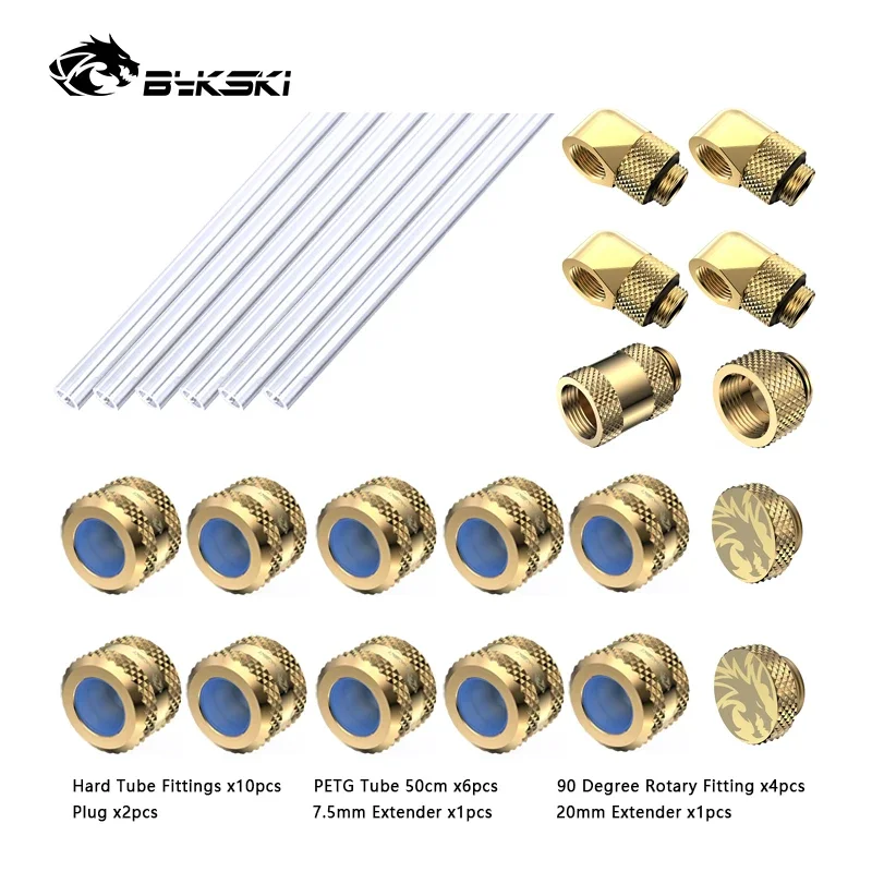 BYKSKI-accesorios de tubo duro de 90 grados/Kits de tubos, refrigeración por agua, accesorios de ordenador, Kit de refrigeración por agua, rosca G'1/4 DIY - imagen 5
