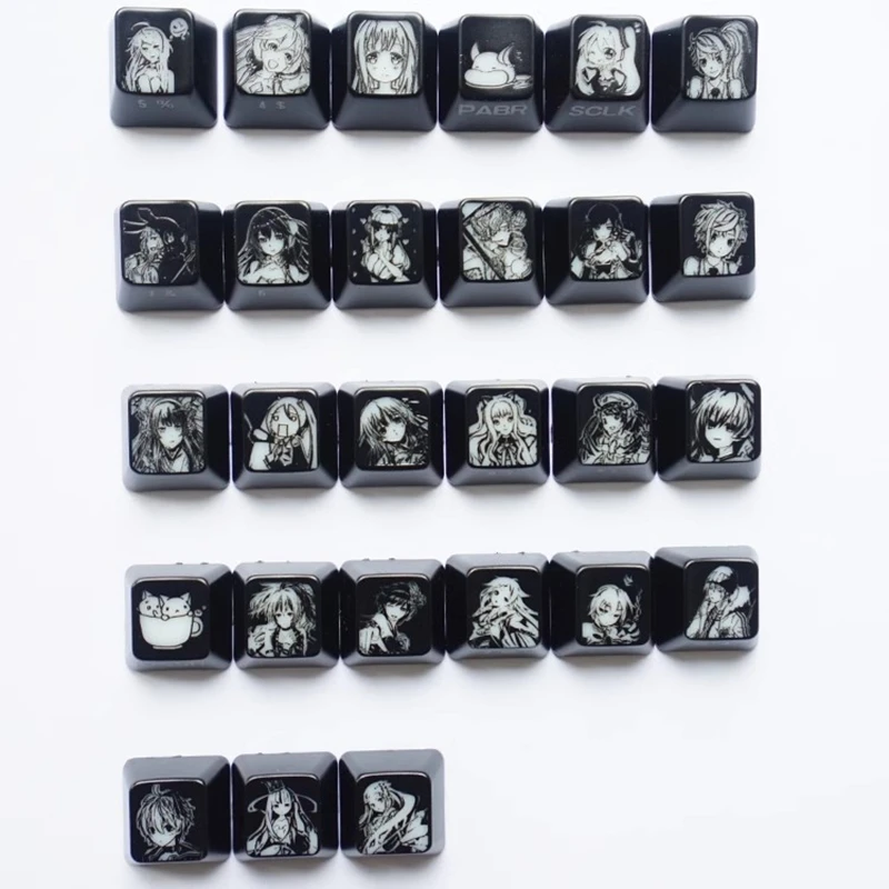 Juego de 9 teclas, tapa de tecla transparente personalizada, personalidad de EE. UU., tema de dibujos animados de Anime, tapa de tecla de teclado mecánico para Lovelive - imagen 4