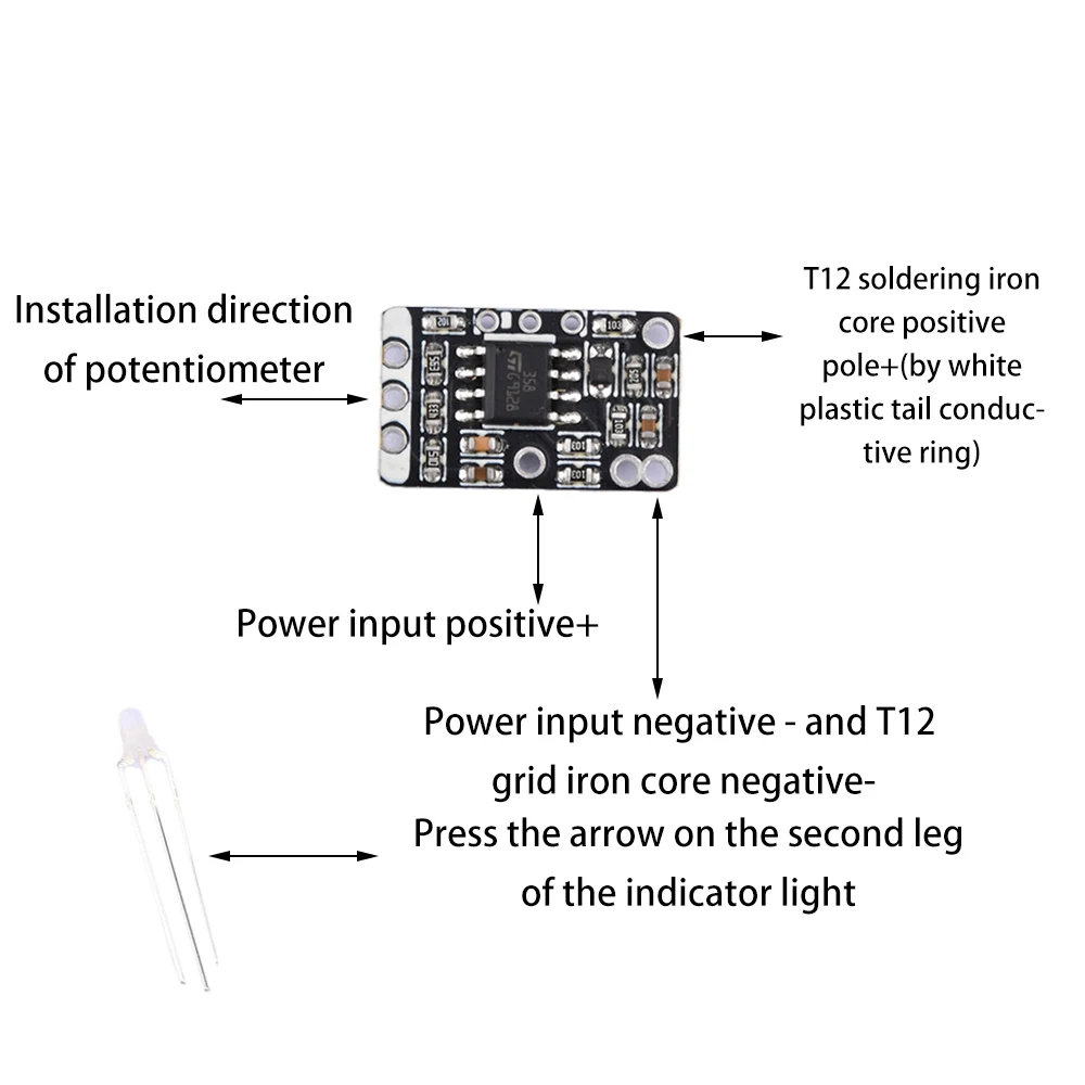 Placa de Control de estación de soldadura DC18 ~ 24V, Kit de bricolaje LED para T12 Core 1.5A ~ 3A 200 ~ 480 ℃, accesorios de soldadura para Estación de soldadura de hierro - imagen 3