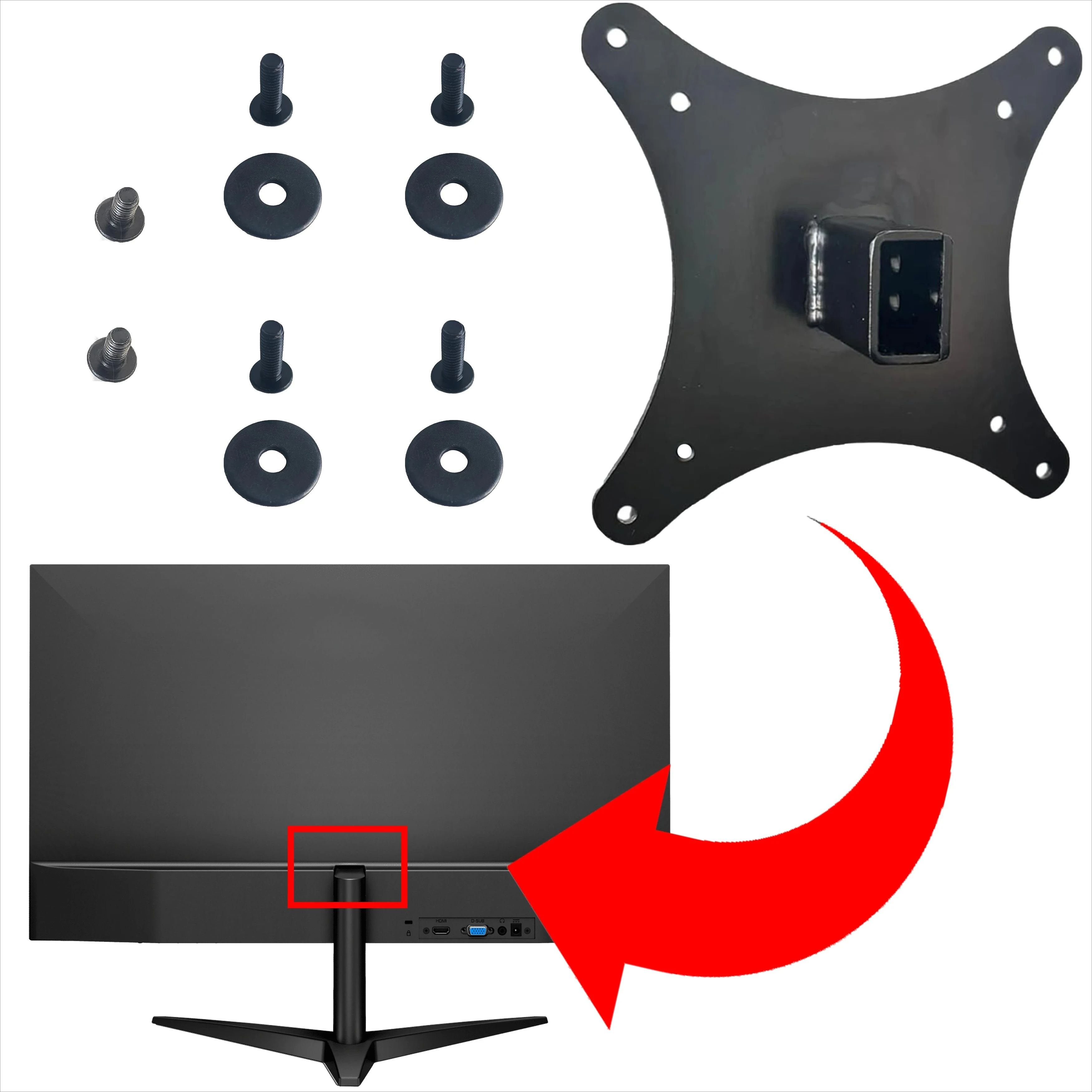 Brazo de monitor/adaptador de soporte VESA de montaje para AOC 27B1H 27B1 24B1XH 24B1H 24B1 22B1H 22B1HS pantalla a soporte/montaje de escritorio - imagen 2