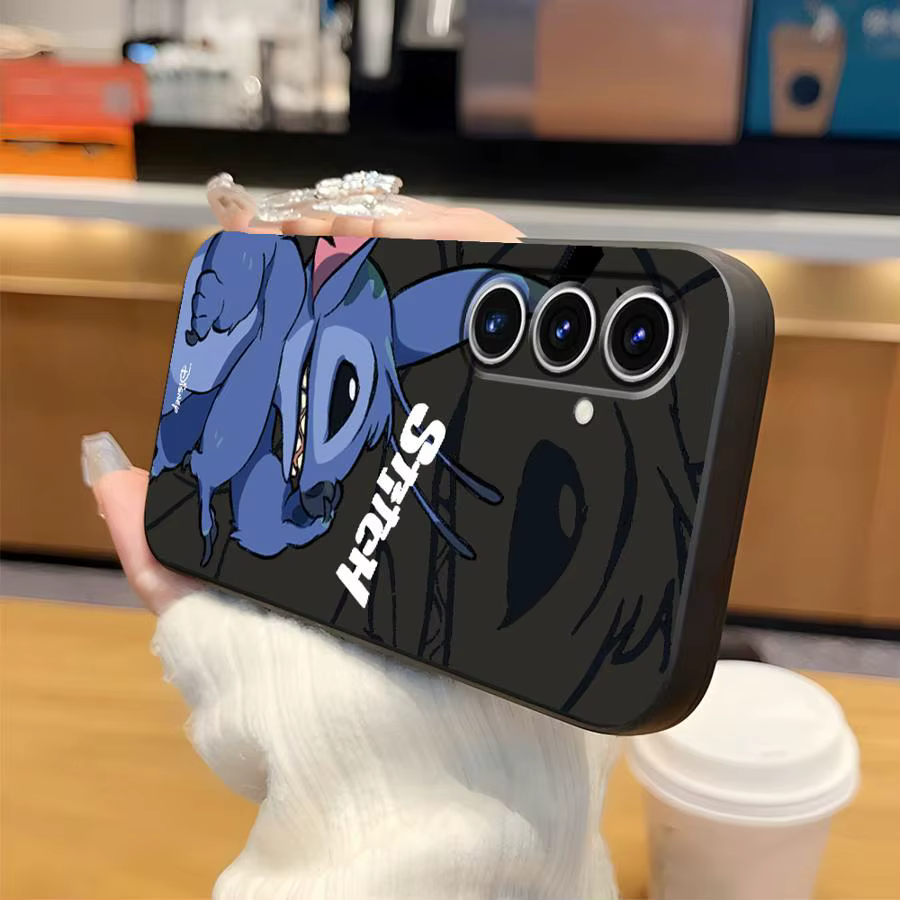 Funda de teléfono suave negra para Honor 90 X6 X8 70 X7 X5b Magic5Lite X9a 8X 200 400 Lite dibujos animados Disney Stitch - imagen 3