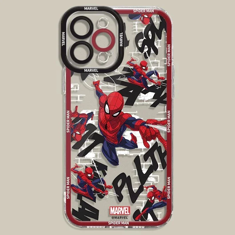 Funda de teléfono Marvel Spider Man para Xiaomi POCO X7 Pro X6 X5 M3 X3 NFC X4 GT M4 F5 Mi 11 Lite 5G NE 11T cubierta de protección completa transparente - imagen 4
