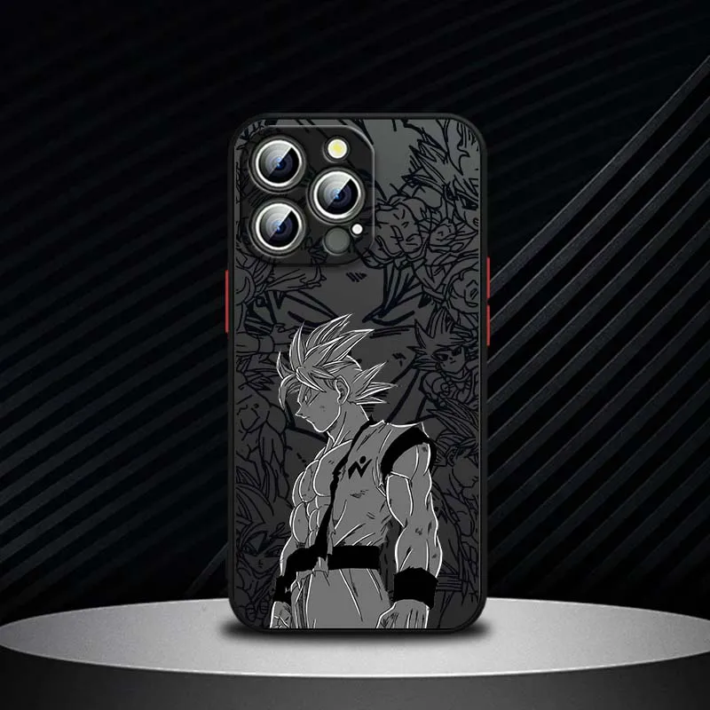 D-Dragon Ball Anime Goku para Apple iPhone 17 16 15 14 13 12 11 Air Plus Pro Max funda de teléfono translúcida esmerilada - imagen 4