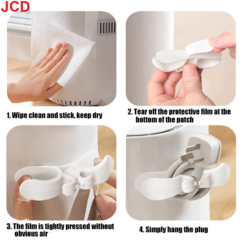 Enrollador de cables de almacenamiento de cocina, enchufe sin rastro para el hogar, organizador de cables de alimentación fijo, gestión de cables y herramientas de almacenamiento para el hogar, 6 uds. - imagen 2