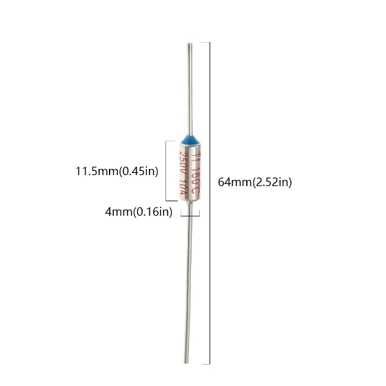 RY 15A 250V Tf Fusible de temperatura de metal 73C 90C 100C 105C 110C 113C 117C 120C 130C 142C 150C 152C 167C 185C 192C 216C 240C 280C - imagen 4