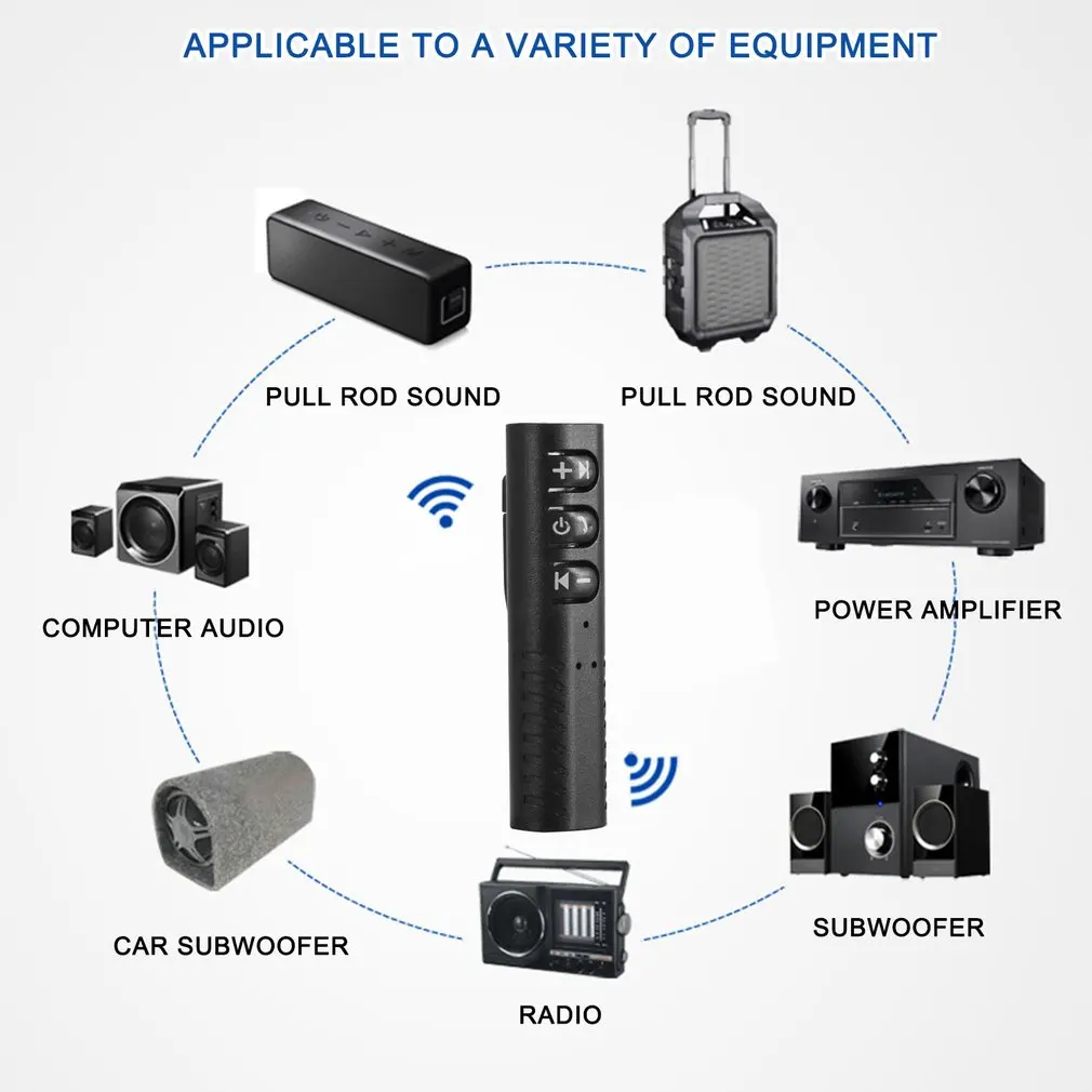 Kit de manos libres para coche, adaptador de Audio MP3 para auriculares, clavijas de 3,5mm, Bluetooth, música inalámbrica - imagen 2