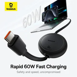 Cable Retráctil USB-C 60W Carga Rápida iPhone MacBook iPad