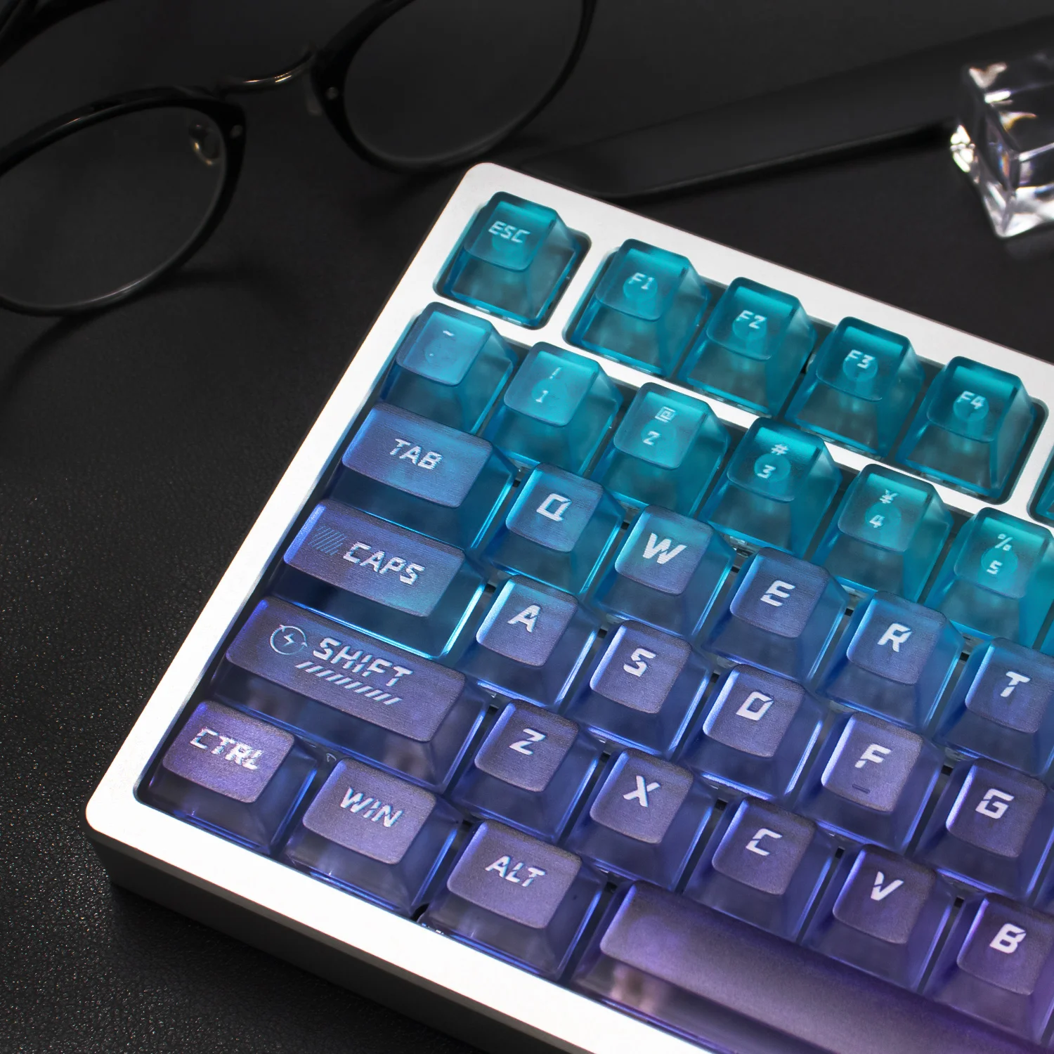 Teclas esmeriladas para PC arcoíris de 115 teclas, teclas personalizadas con perfil de cereza impreso en 3D AI para teclado mecánico MX - imagen 3