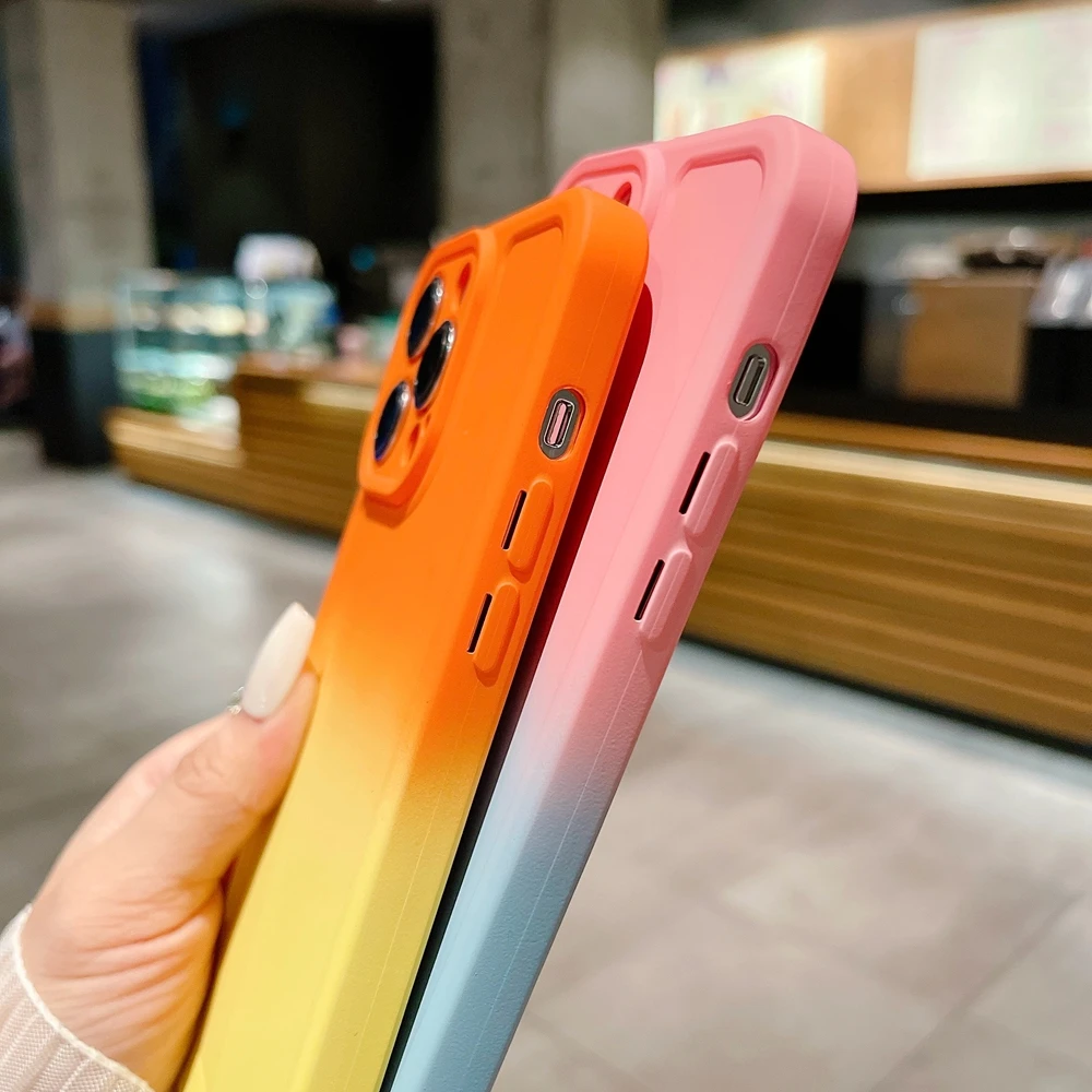 Funda de teléfono S24 FE Ultra de silicona para Samsung Galaxy S23 FE S22 Ultra S21 5G S20 Plus, Funda trasera suave degradada + - imagen 4