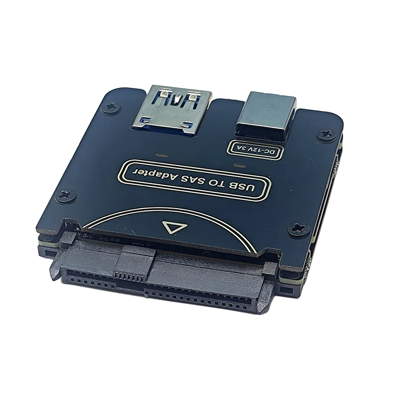 Adaptador SAS a USB con adaptador de fuente de alimentación de 12V/3A unidad de disco duro SAS 29 pines a USB3.2 GEN1 convertidor elevador de 5Gbps para PC portátil - imagen 2
