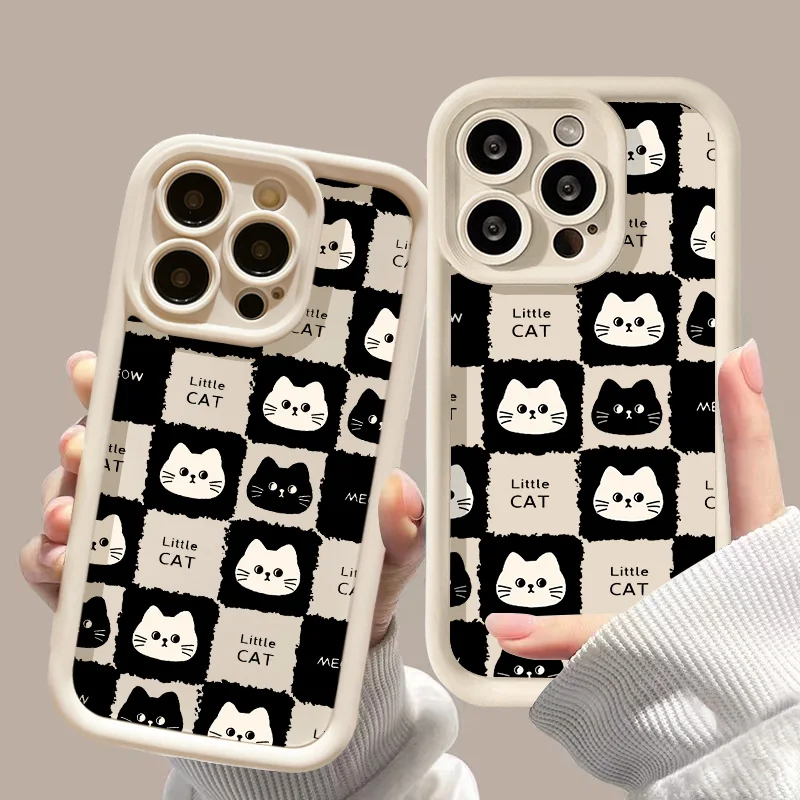 Funda de teléfono pintada con bonito gato de TPU suave para iPhone 11 13 17 Pro Max 16 15 14 12 17 Air 16E XR X Xs 7 8 Plus Funda a prueba de golpes - imagen 3