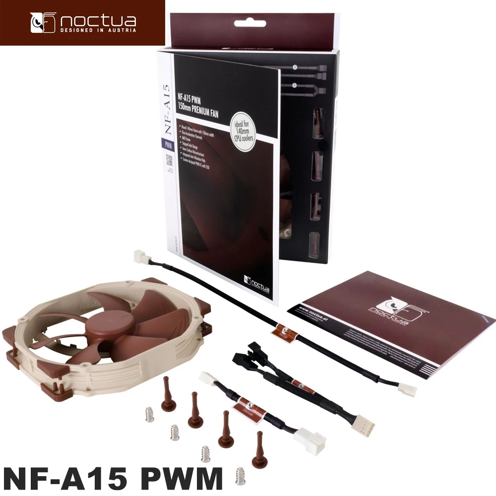 Ventiladores Noctua NF-A15 PWM, 150x140x25 mm, 1200 rpm, 19,2 dBa, marco redondo de 140 mm con ventiladores de rendimiento de 150 mm de ancho, ventiladores para case de computadora. - imagen 4