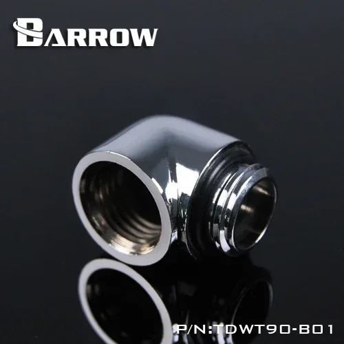 Barrow Brass Black White Silver G1 / 4 thread 90 degree Fitting Adapter water cooling Adapter water cooling fitting TDWT90-B01 - imagen 2