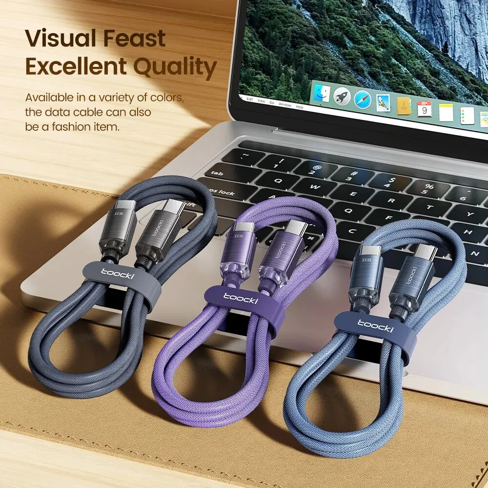 Toocki Cable USB tipo C a tipo C 100W carga rápida para iPhone 15 Pro Max MacBook Samsung Galaxy Huawei Xiaomi Oneplus POCO - imagen 5