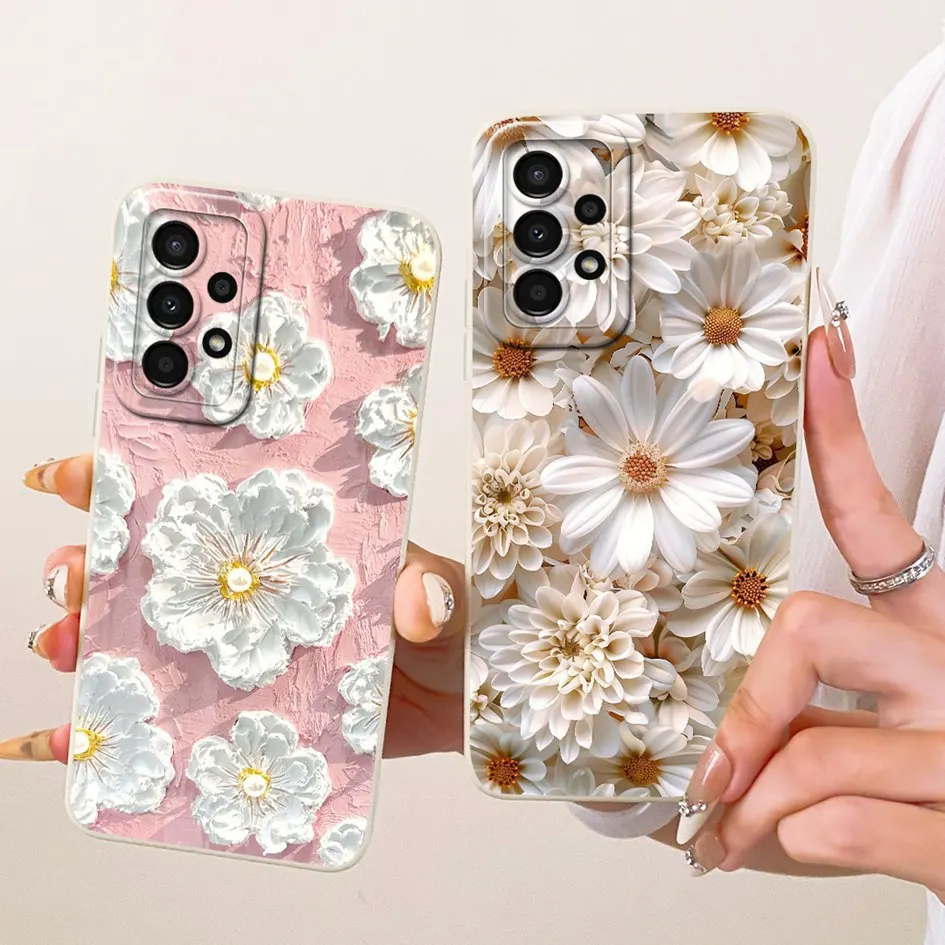 Para Samsung A32 4G 5G funda SM-A325F SM-A326B funda de moda Margarita flor funda de silicona suave a prueba de golpes para Samsung A32 A 32 Capa
