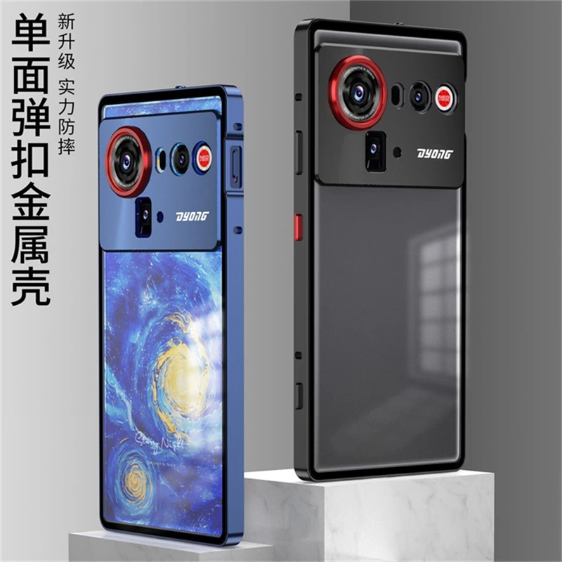 Para ZTE Nubia Z80 Ultra aleación de aluminio marco de Metal parachoques + cubierta trasera de teléfono de vidrio templado para Nubia Z80Ultra cubierta a prueba de golpes - imagen 3