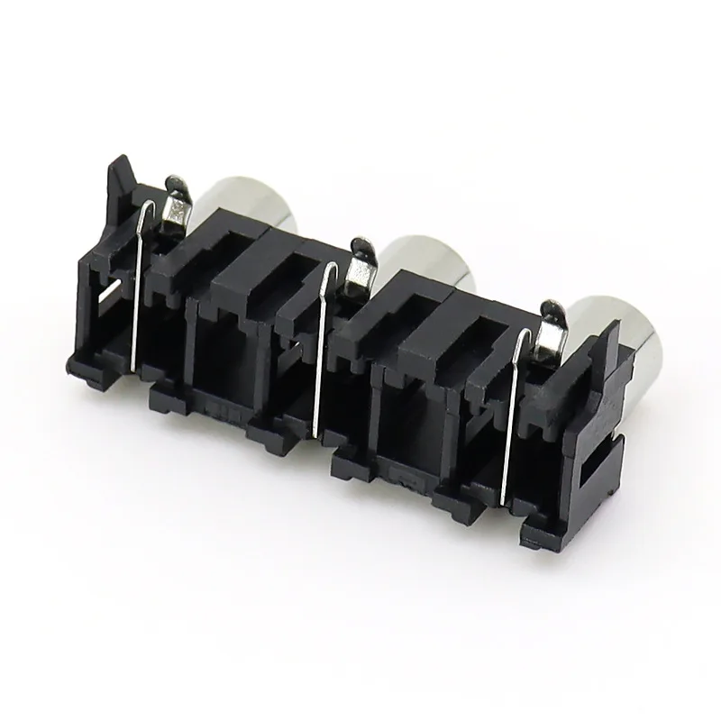 10 Uds AV3-8.4-5 RCA Lotus socket 3 orificios amarillo blanco rojo tres colores conector de salida de señal de audio y vídeo - imagen 3