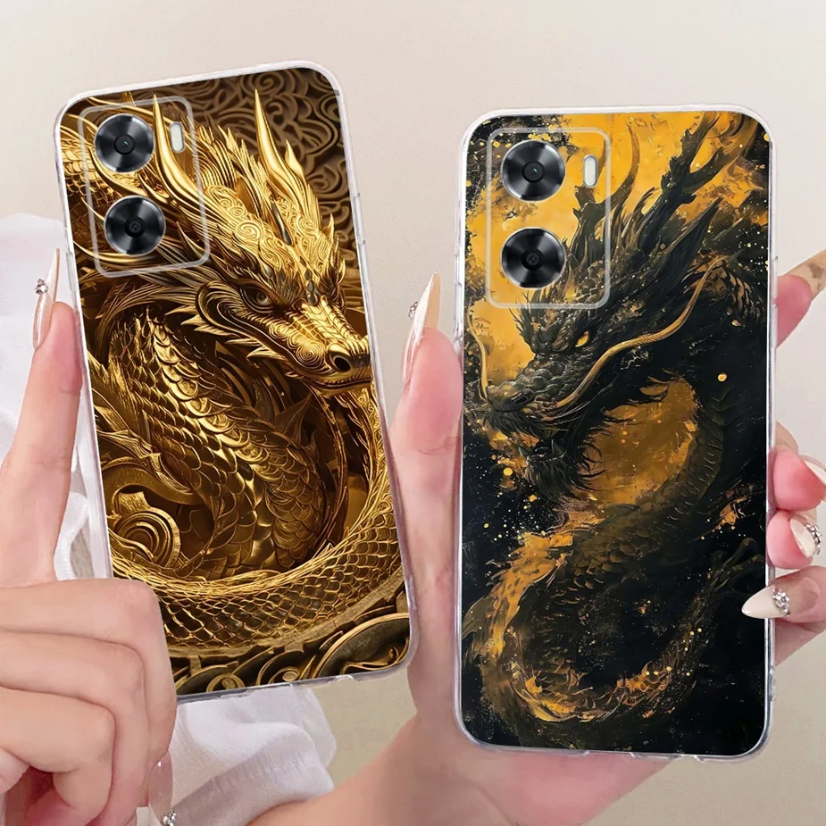 Para Oppo A57 4G funda Oppo A57s CPH2385 Cool Dragon funda pintada de lujo funda de teléfono de silicona suave para Oppo A77s OppoA77 4G Fundas - imagen 3