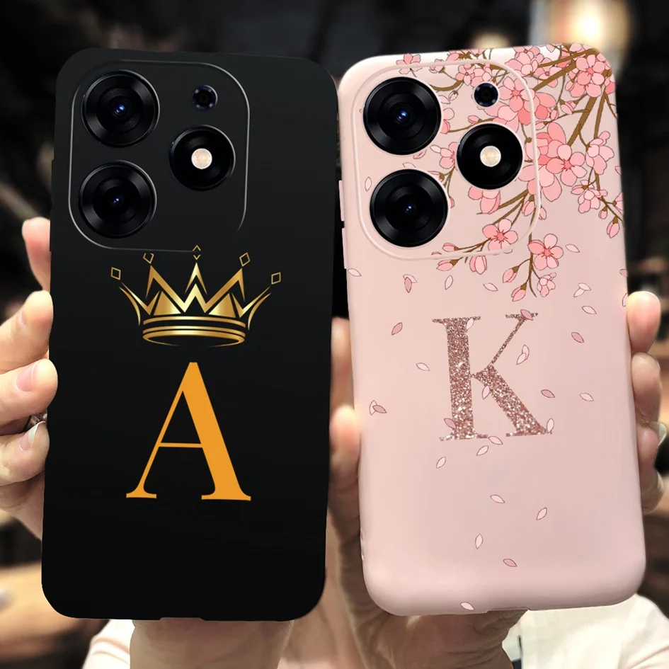 Para Tecno Spark 10 Pro Funda KI7 letras de moda corona a prueba de golpes Coque delgada TPU suave Funda para Tecno Spark10 Pro Funda de teléfono 6,8"