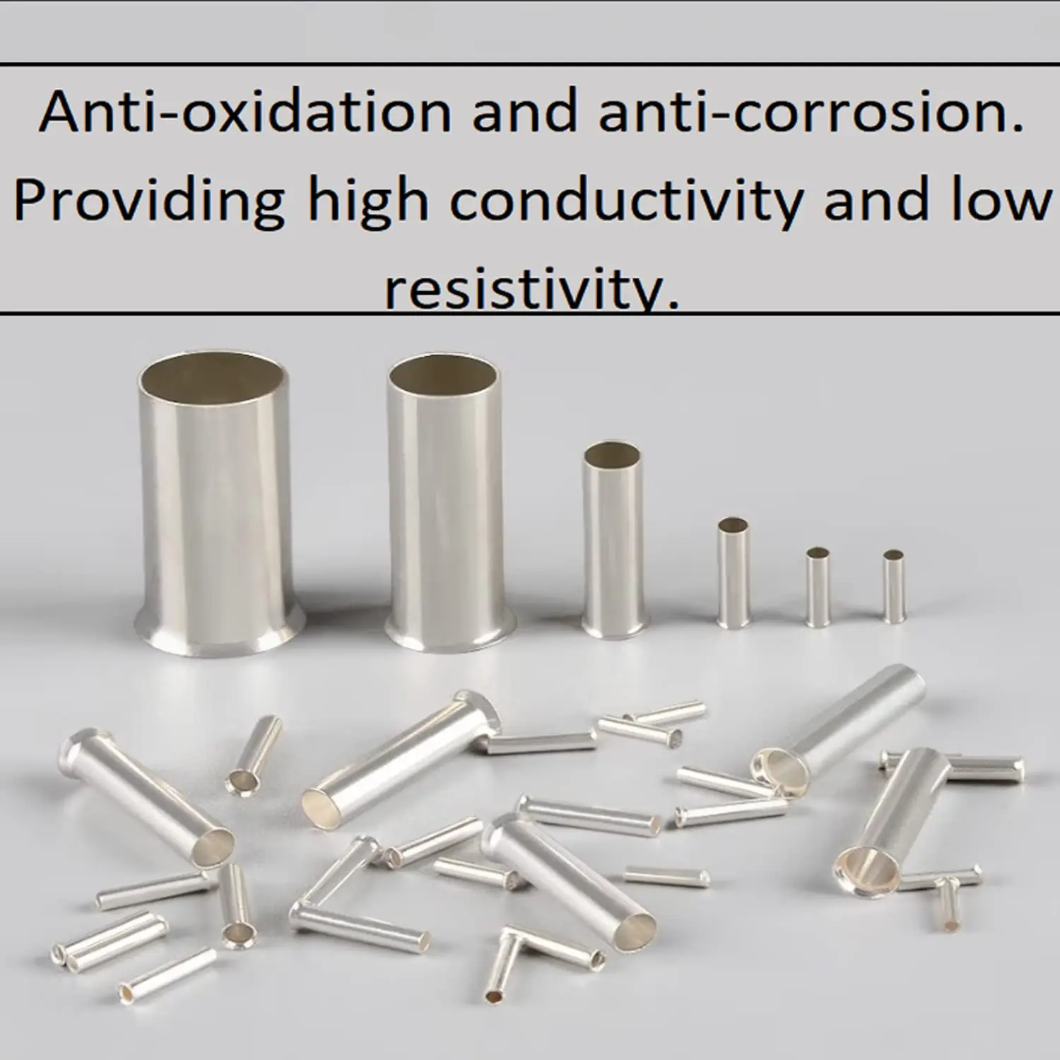 Kit surtido de casquillos de montaje de engarzado de cobre de alambre de 1950 piezas, conector de engarzado de cobre estañado de casquillos de alambre no aislados de 22-10 AWG - imagen 5
