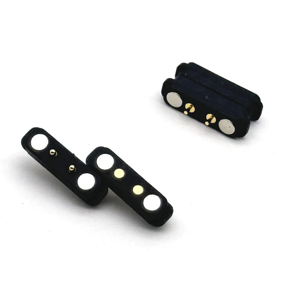 1 par de conectores magnéticos de 2 pines Pogo Pin 2 Pogopin macho hembra 4,0 MM resorte carga rápida conector magnético CC toma de corriente - imagen 4