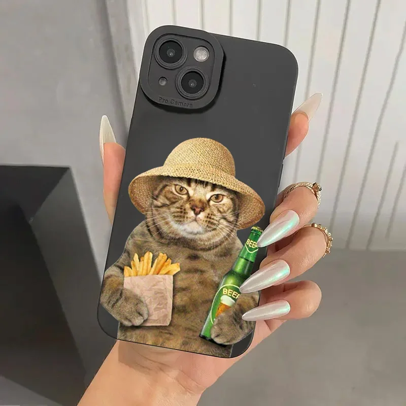 Funda de teléfono de silicona con diseño de gato y cerveza bonita para Samsung Galaxy S25 S24 S23 S22 S21 Ultra Plus FE A06 A26 A33 A56 A34 A54 - imagen 2