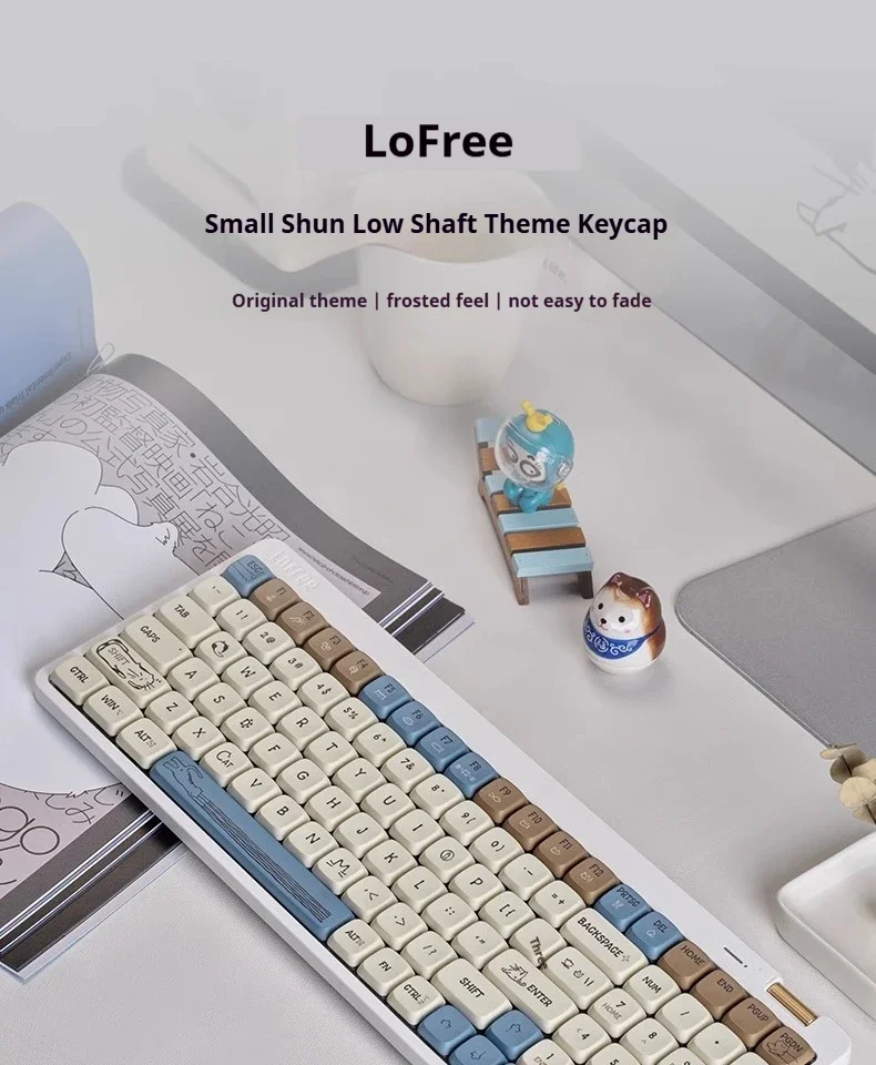 Lofree-teclas temáticas de 84/100 teclas para teclado mecánico Xiaoshun de perfil bajo, juego de teclas resistentes al aceite sublimadas con tinte PBT - imagen 4