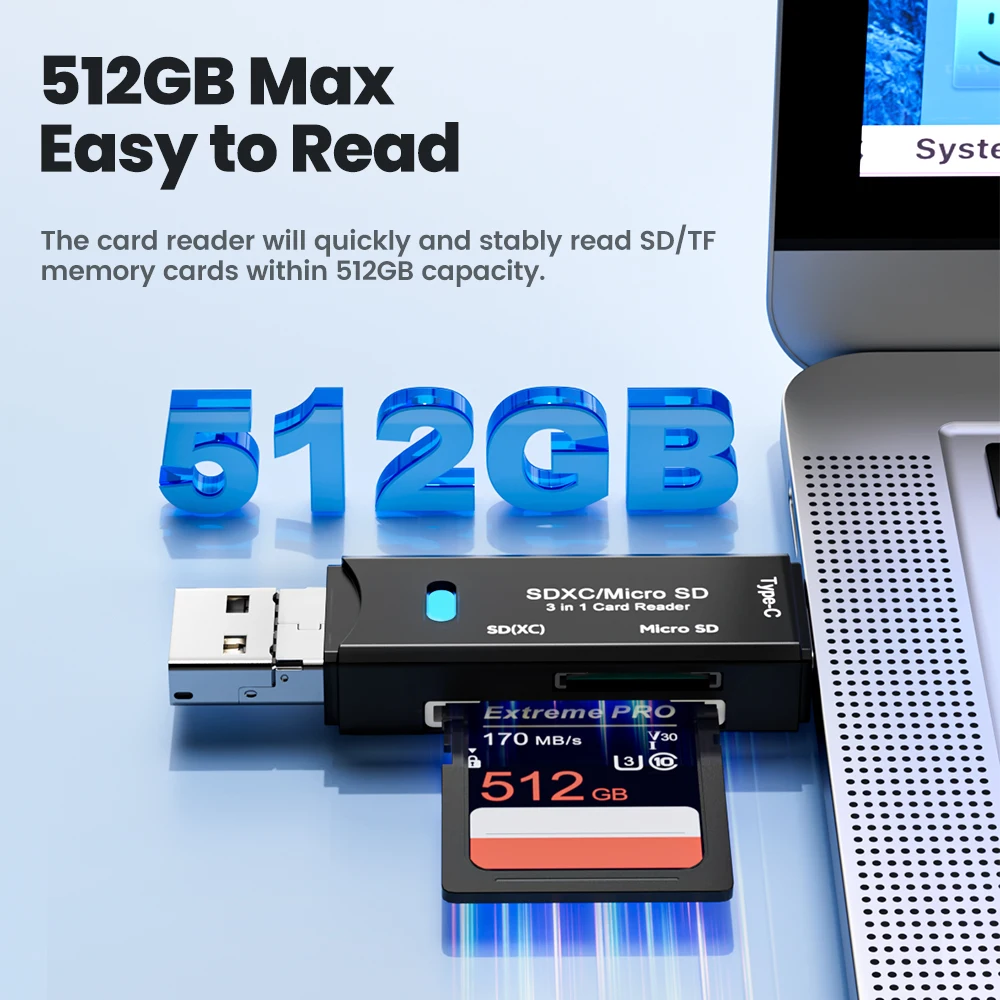 Olaf-lector de tarjetas 5 en 1 Otg tipo C, Micro Sd, unidad Flash, inteligente, Usb 2,0, Tf, Cf - imagen 5