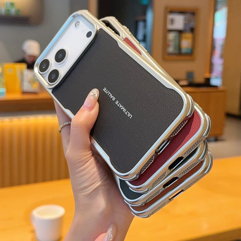 Para Apple iphone 17 Pro Max funda de cuero PU magnética de carga inalámbrica funda protectora trasera para iphone 17 Air Phone Shell - imagen 4