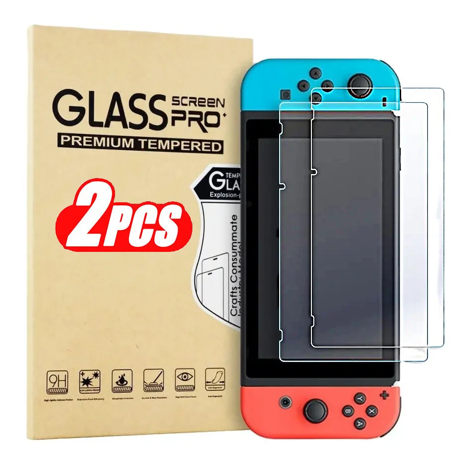 Película protectora de pantalla de vidrio templado para Nintendo Switch de 2 piezas - imagen 2